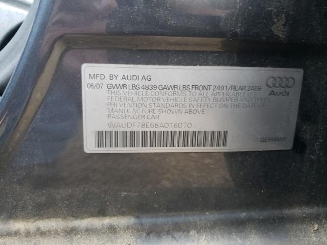 Photo 10 from auction – 2008 AUDI A4 2.0T QU with VIN WAUDF78E68A016070