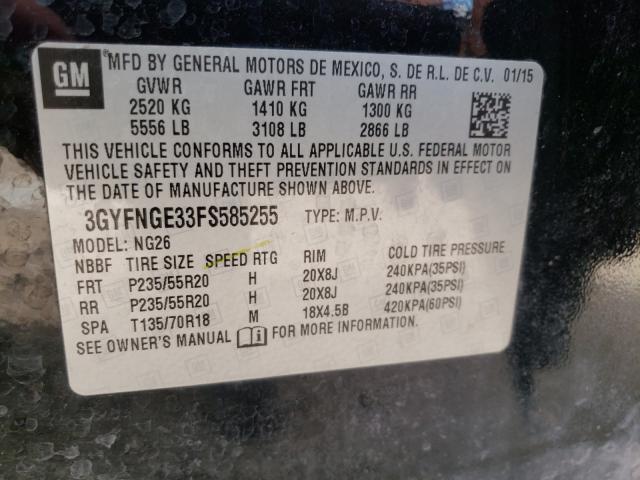 Photo 10 from auction – 2015 CADILLAC SRX PREMIU with VIN 3GYFNGE33FS585255