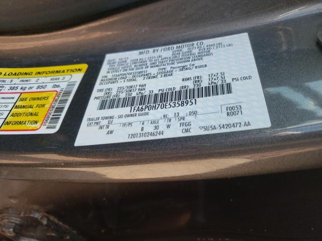 Photo 10 from auction – 2014 FORD FUSION SE with VIN 1FA6P0H70E5358951