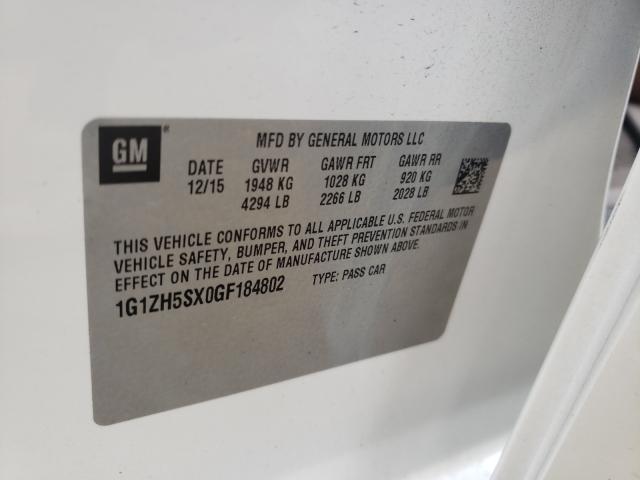 Photo 10 from auction – 2016 CHEVROLET MALIBU PRE with VIN 1G1ZH5SX0GF184802