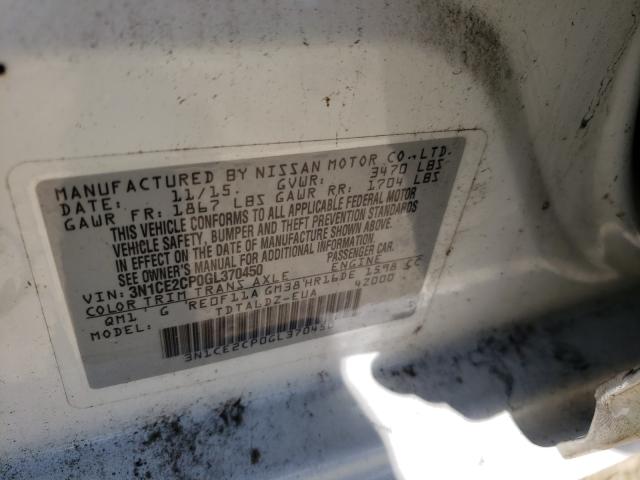 Photo 10 from auction – 2016 NISSAN VERSA NOTE with VIN 3N1CE2CP0GL370450