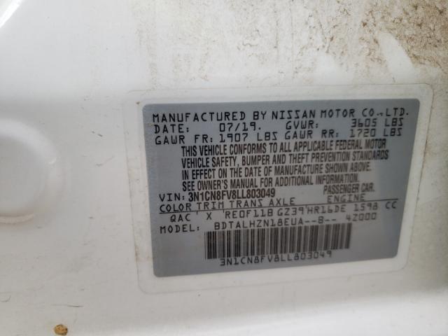 Photo 1 from auction – 2020 NISSAN VERSA SR with VIN 3N1CN8FV8LL803049