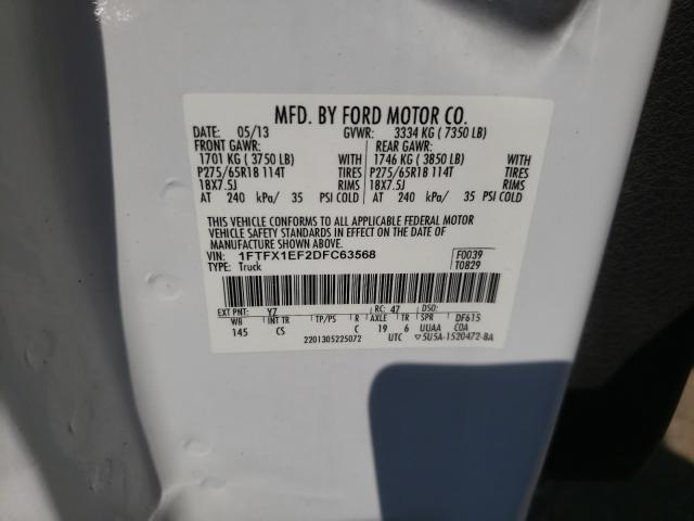 Photo 10 from auction – 2013 FORD F150 SUPER with VIN 1FTFX1EF2DFC63568