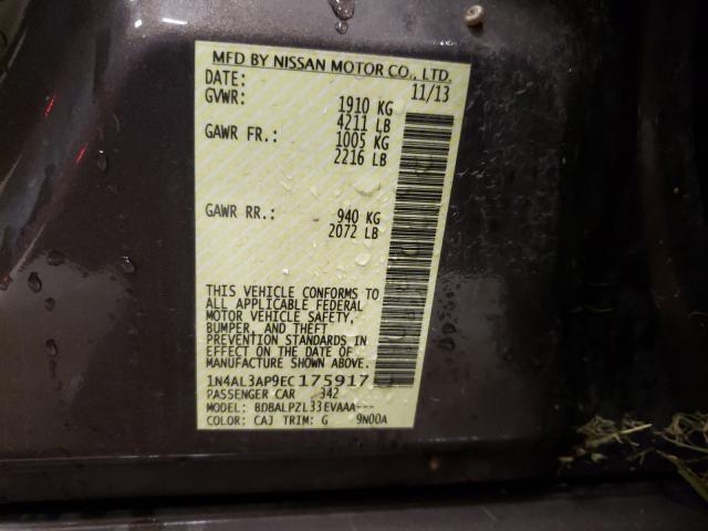 Photo 10 from auction – 2014 NISSAN ALTIMA 2.5 with VIN 1N4AL3AP9EC175917
