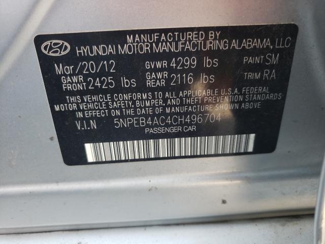 Photo 10 from auction – 2012 HYUNDAI SONATA GLS with VIN 5NPEB4AC4CH496704