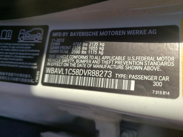 Photo 10 from auction – 2013 BMW X1 XDRIVE2 with VIN WBAVL1C58DVR88273