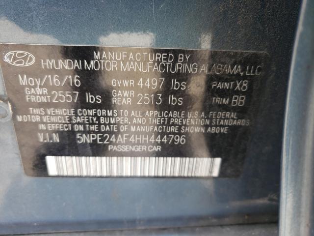 Photo 10 from auction – 2017 HYUNDAI SONATA SE with VIN 5NPE24AF4HH444796
