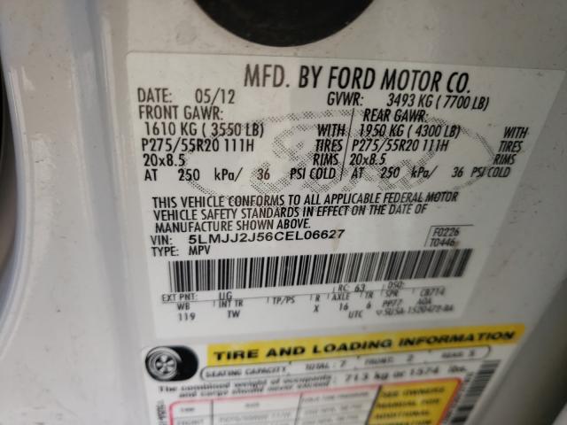 Photo 10 from auction – 2012 LINCOLN NAVIGATOR with VIN 5LMJJ2J56CEL06627