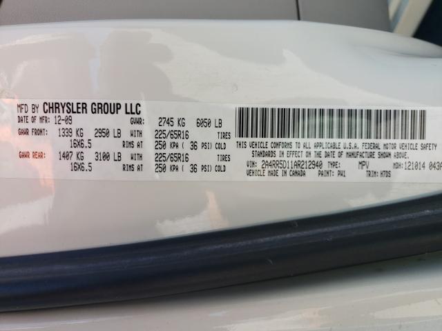 Photo 10 from auction – 2010 CHRYSLER TOWN & COU with VIN 2A4RR5D11AR212940