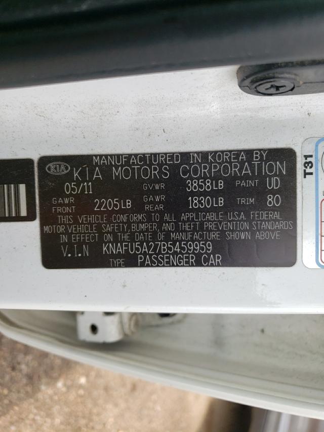 Photo 10 from auction – 2011 KIA FORTE EX with VIN KNAFU5A27B5459959