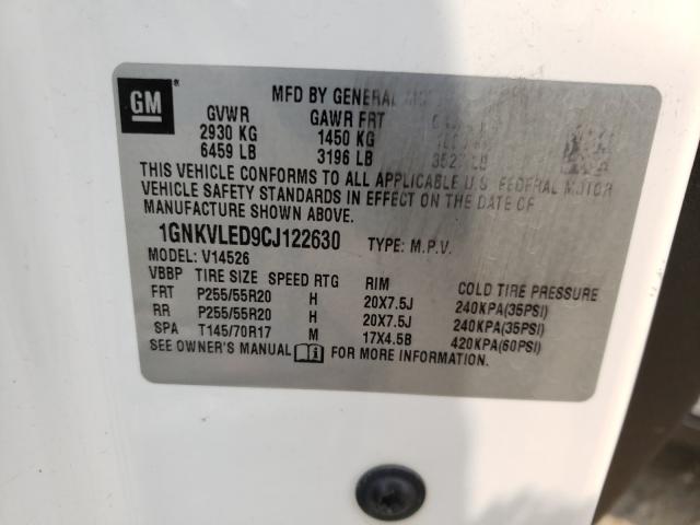 Photo 10 from auction – 2012 CHEVROLET TRAVERSE L with VIN 1GNKVLED9CJ122630
