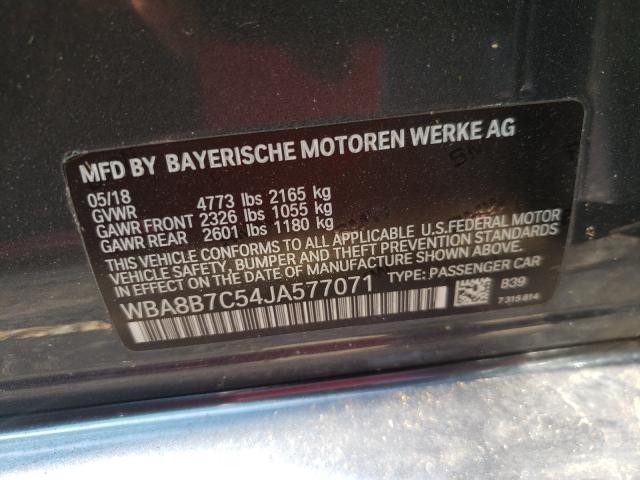 Photo 10 from auction – 2018 BMW 340 XI with VIN WBA8B7C54JA577071