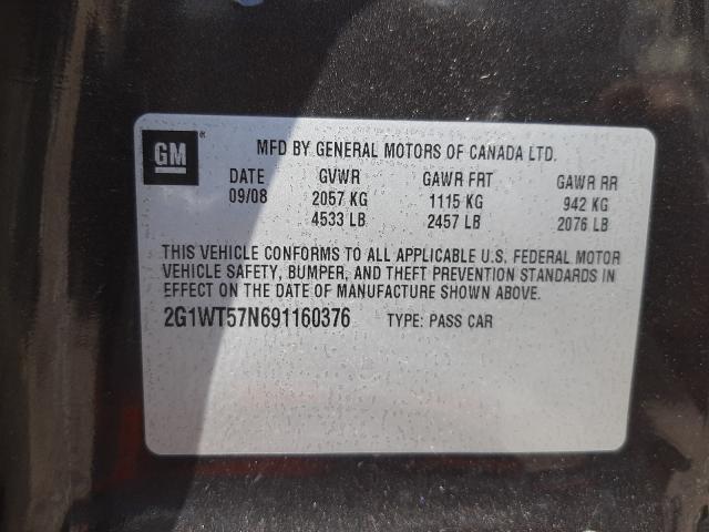 Photo 10 from auction – 2009 CHEVROLET IMPALA 1LT with VIN 2G1WT57N691160376