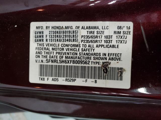Photo 10 from auction – 2015 HONDA ODYSSEY EX with VIN 5FNRL5H6XFB009562