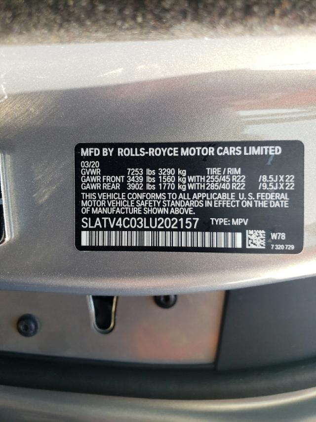 Photo 10 from auction – 2020 ROLLS-ROYCE CULLINAN with VIN SLATV4C03LU202157