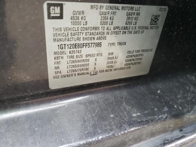 Photo 10 from auction – 2015 GMC SIERRA K25 with VIN 1GT120E80FF577985