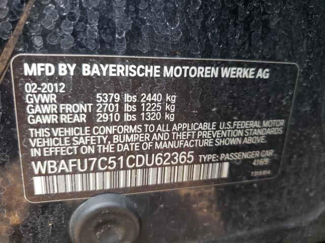 Photo 10 from auction – 2012 BMW 535 XI with VIN WBAFU7C51CDU62365