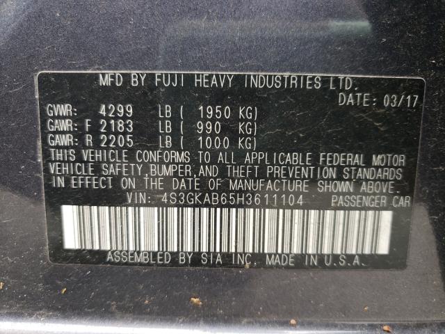 Photo 10 from auction – 2017 SUBARU IMPREZA PR with VIN 4S3GKAB65H3611104