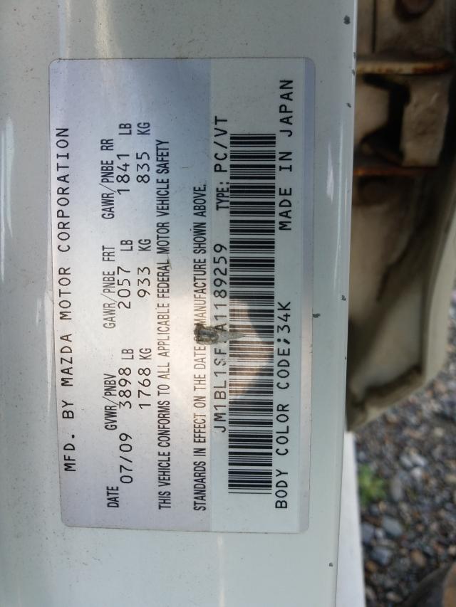 Photo 9 from auction – 2010 MAZDA 3 I with VIN JM1BL1SF3A1189259