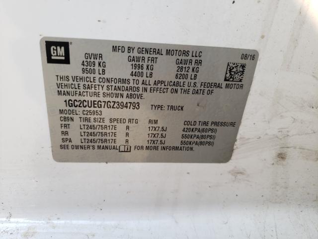 Photo 10 from auction – 2016 CHEVROLET SILVERADO with VIN 1GC2CUEG7GZ394793