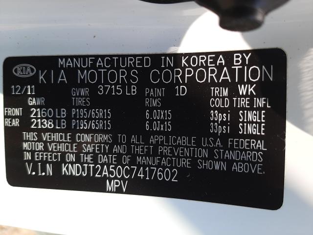 Photo 10 from auction – 2012 KIA SOUL with VIN KNDJT2A50C7417602