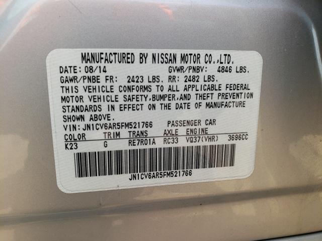 Photo 10 from auction – 2015 INFINITI Q40 with VIN JN1CV6AR5FM521766