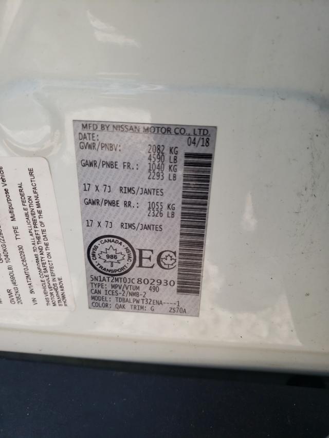 Photo 10 from auction – 2018 NISSAN ROGUE S with VIN 5N1AT2MT0JC802930