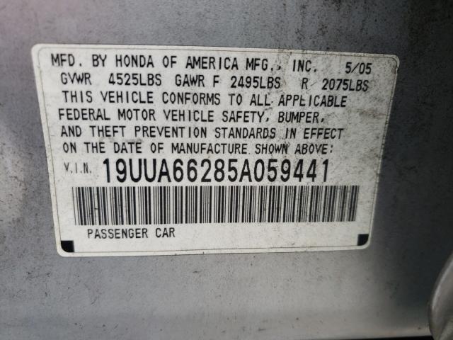 Photo 10 from auction – 2005 ACURA TL with VIN 19UUA66285A059441