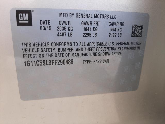 Photo 10 from auction – 2015 CHEVROLET MALIBU 1LT with VIN 1G11C5SL3FF290488