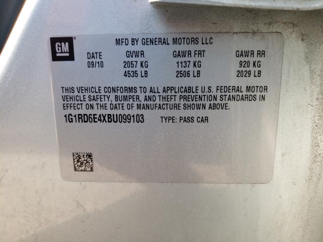 Photo 10 from auction – 2011 CHEVROLET VOLT with VIN 1G1RD6E4XBU099103