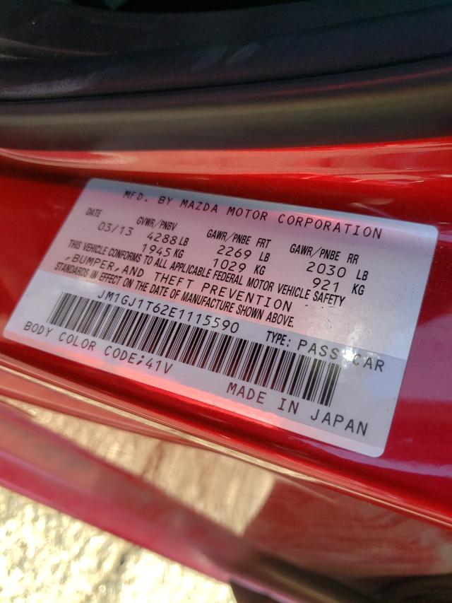 Photo 10 from auction – 2014 MAZDA 6 TOURING with VIN JM1GJ1T62E1115590