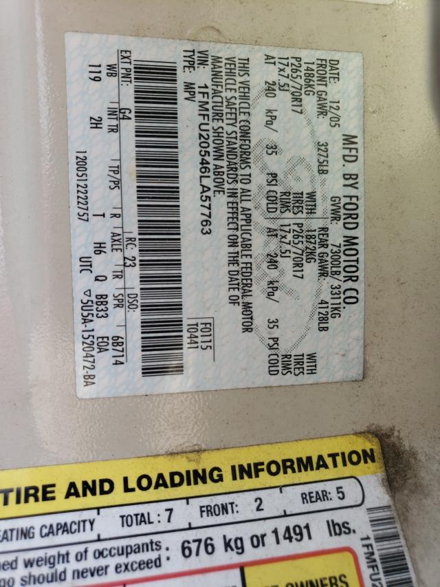 Photo 10 from auction – 2004 FORD EXPEDITION with VIN 1FMFU20546LA57763