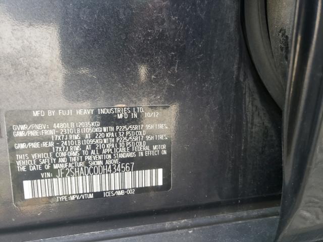 Photo 10 from auction – 2013 SUBARU FORESTER 2 with VIN JF2SHADC0DH434567