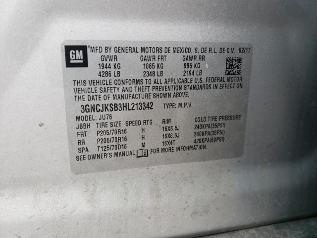 Photo 10 from auction – 2017 CHEVROLET TRAX LS with VIN 3GNCJKSB3HL213342
