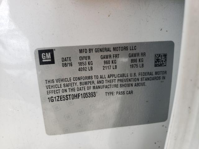 Photo 10 from auction – 2017 CHEVROLET MALIBU LT with VIN 1G1ZE5ST0HF105393