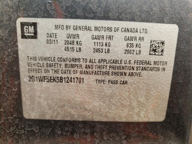 Photo 10 from auction – 2011 CHEVROLET IMPALA LS with VIN 2G1WF5EK5B1241701