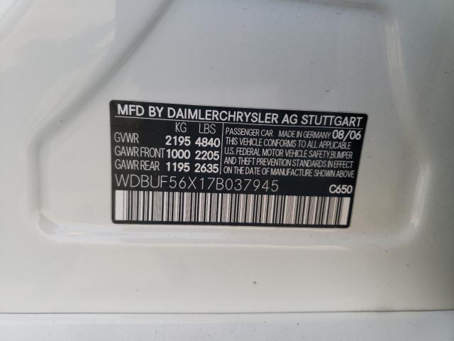 Photo 10 from auction – 2007 MERCEDES-BENZ E 350 with VIN WDBUF56X17B037945