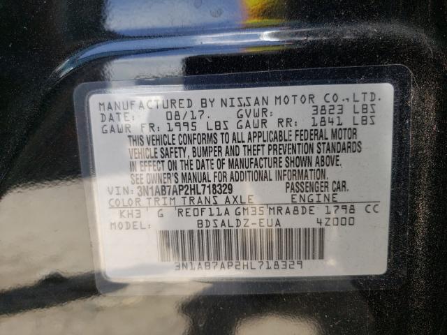 Photo 10 from auction – 2017 NISSAN SENTRA S with VIN 3N1AB7AP2HL718329