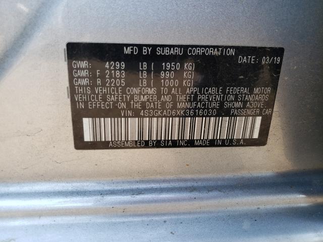 Photo 10 from auction – 2019 SUBARU IMPREZA PR with VIN 4S3GKAD6XK3616030