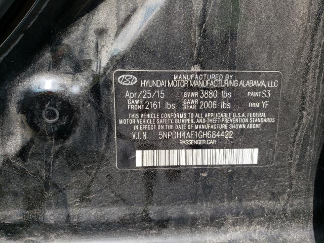 Photo 10 from auction – 2016 HYUNDAI ELANTRA SE with VIN 5NPDH4AE1GH684422