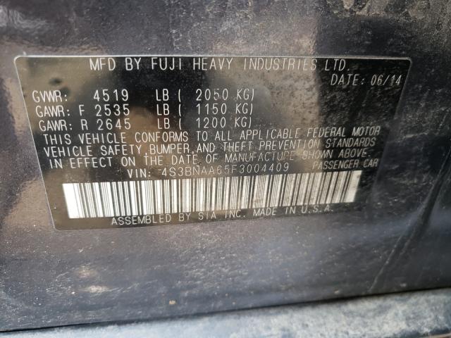 Photo 10 from auction – 2015 SUBARU LEGACY 2.5 with VIN 4S3BNAA65F3004409