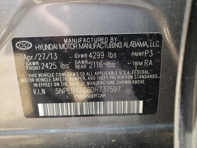 Photo 10 from auction – 2013 HYUNDAI SONATA GLS with VIN 5NPEB4AC6DH737597