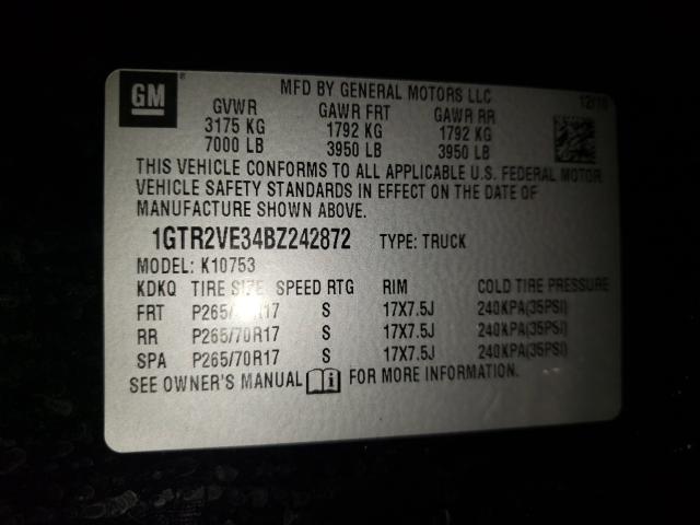 Photo 10 from auction – 2011 GMC SIERRA K15 with VIN 1GTR2VE34BZ242872