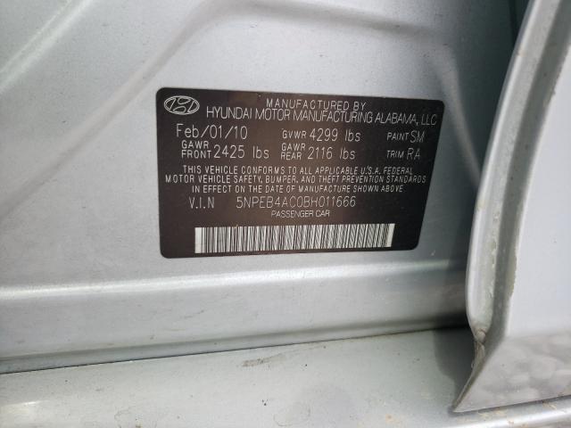 Photo 10 from auction – 2011 HYUNDAI SONATA GLS with VIN 5NPEB4AC0BH011666
