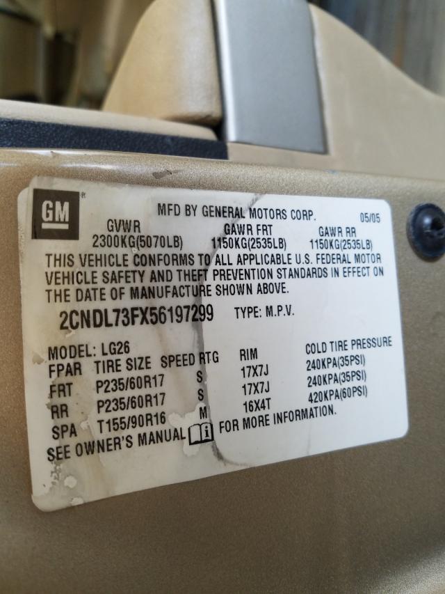 Photo 10 from auction – 2005 CHEVROLET EQUINOX LT with VIN 2CNDL73FX56197299