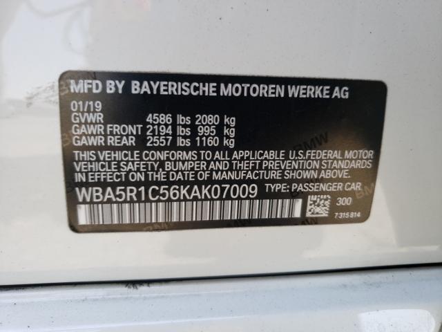Photo 10 from auction – 2019 BMW 330I with VIN WBA5R1C56KAK07009