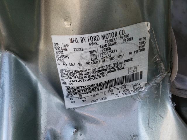 Photo 10 from auction – 2006 FORD ESCAPE XLS with VIN 1FMYU02Z26KB79704