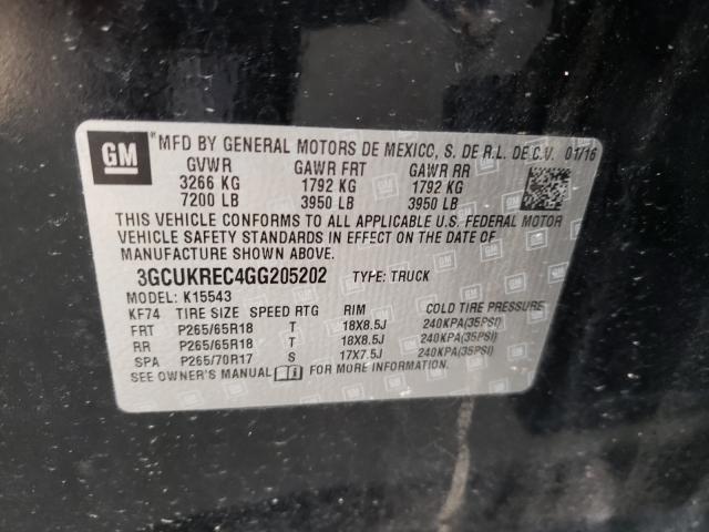 Photo 10 from auction – 2016 CHEVROLET SILVERADO with VIN 3GCUKREC4GG205202