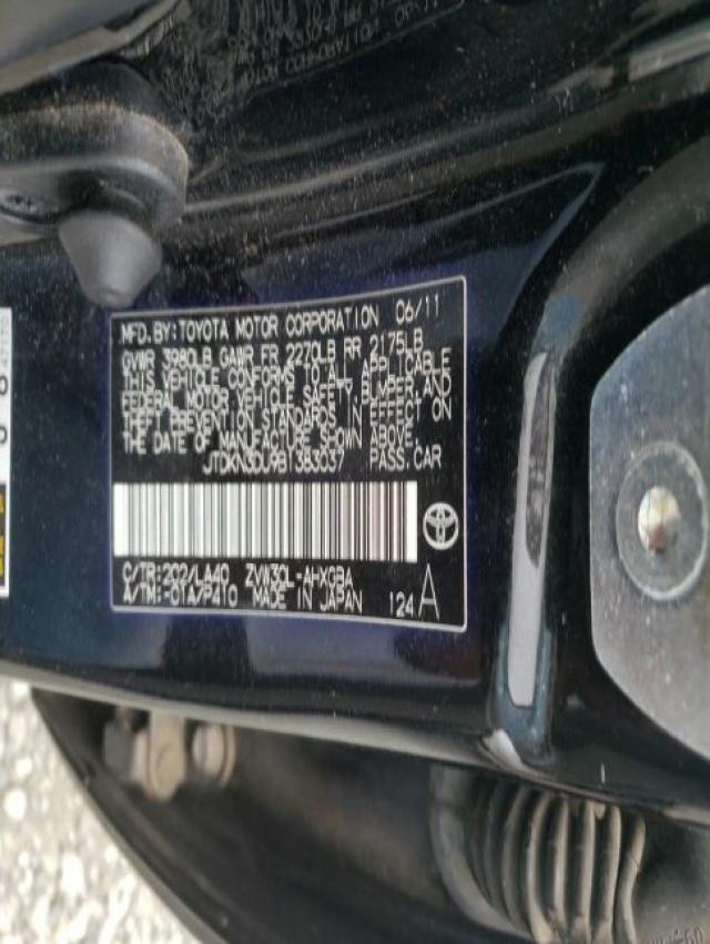 Photo 10 from auction – 2011 TOYOTA PRIUS with VIN JTDKN3DU9B1383037