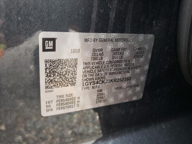 Photo 10 from auction – 2019 CADILLAC ESCALADE P with VIN 1GYS4CKJ1KR252160
